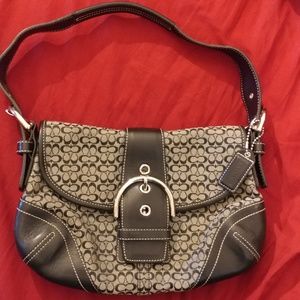 Coach black monogram shoulder bag